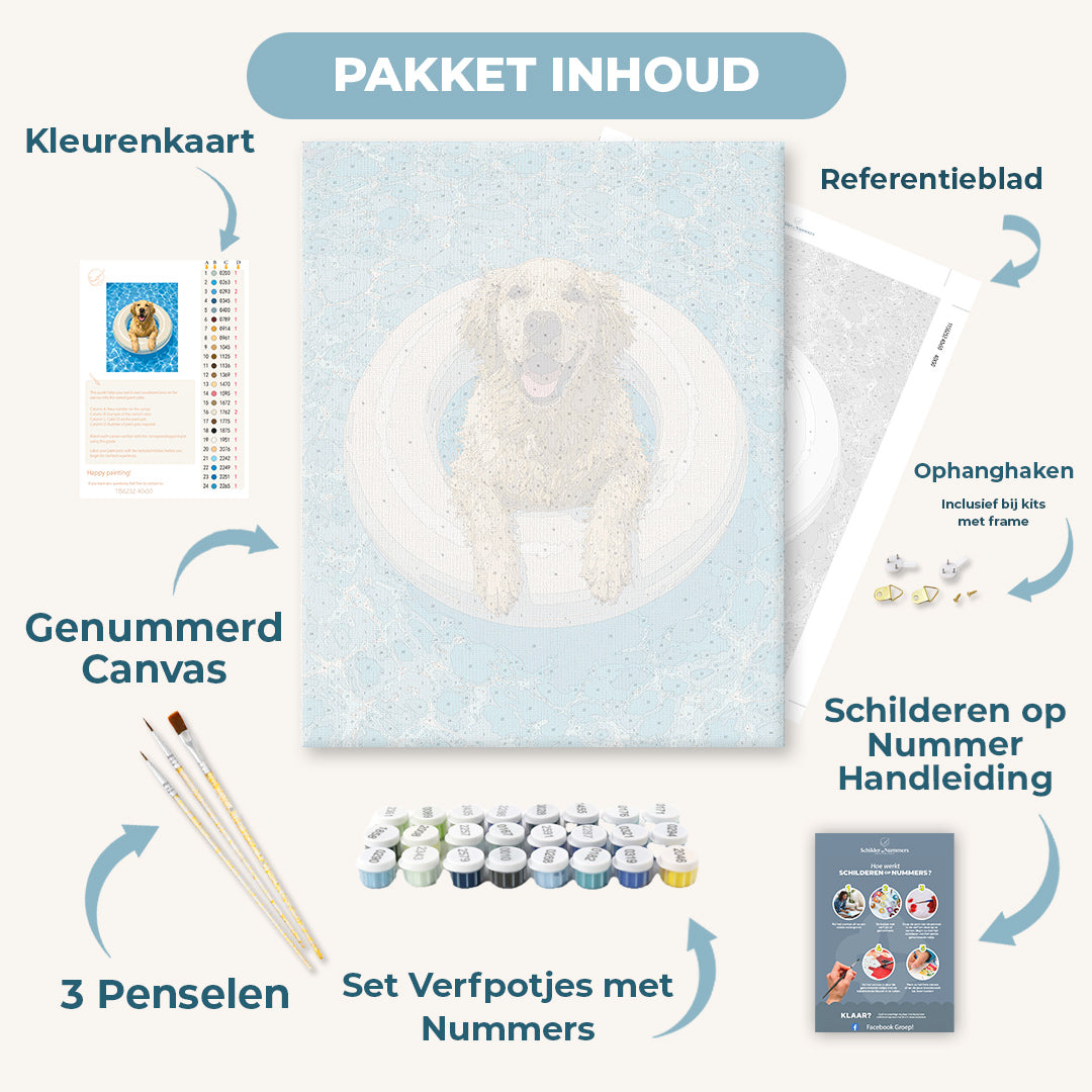 Zwemmende golden retriever