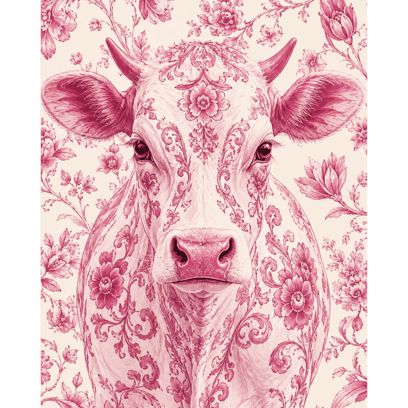 Delfts roze koe