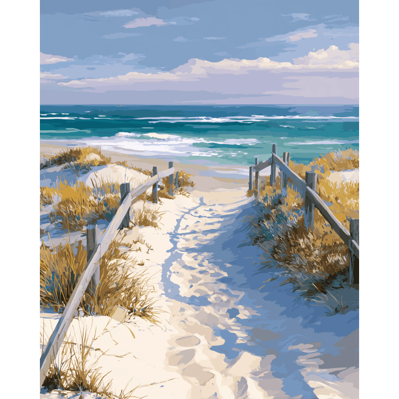 Weg naar het strand