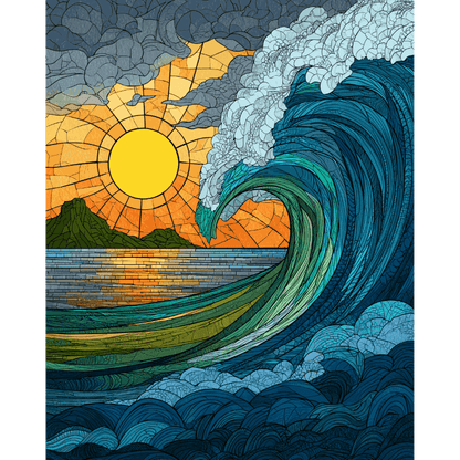 Glas-in-lood golven