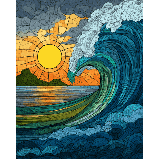 Glas-in-lood golven