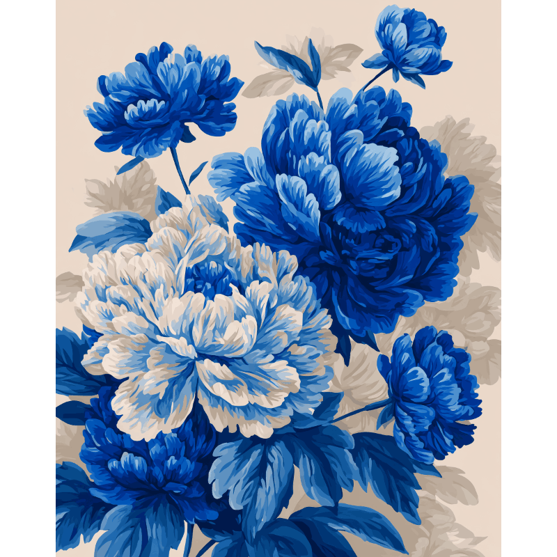 Blauwe pioenen