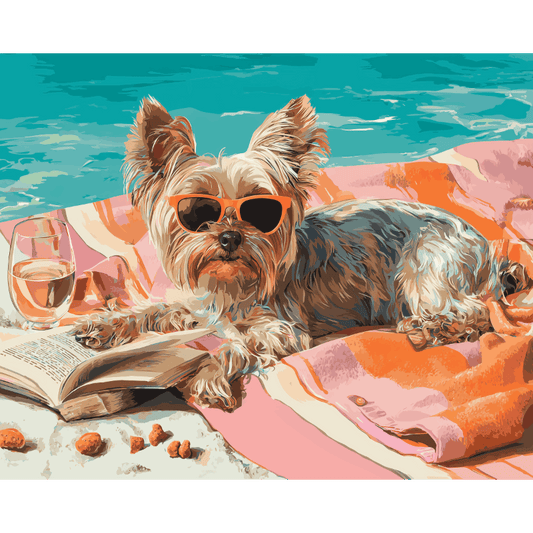 Yorkie aan zee