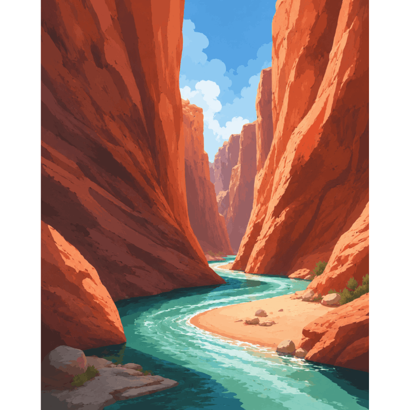 Canyon rivier - Schilder Op Nummers