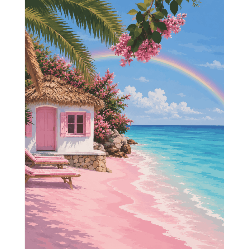 Roze zandstrand