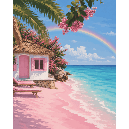Roze zandstrand