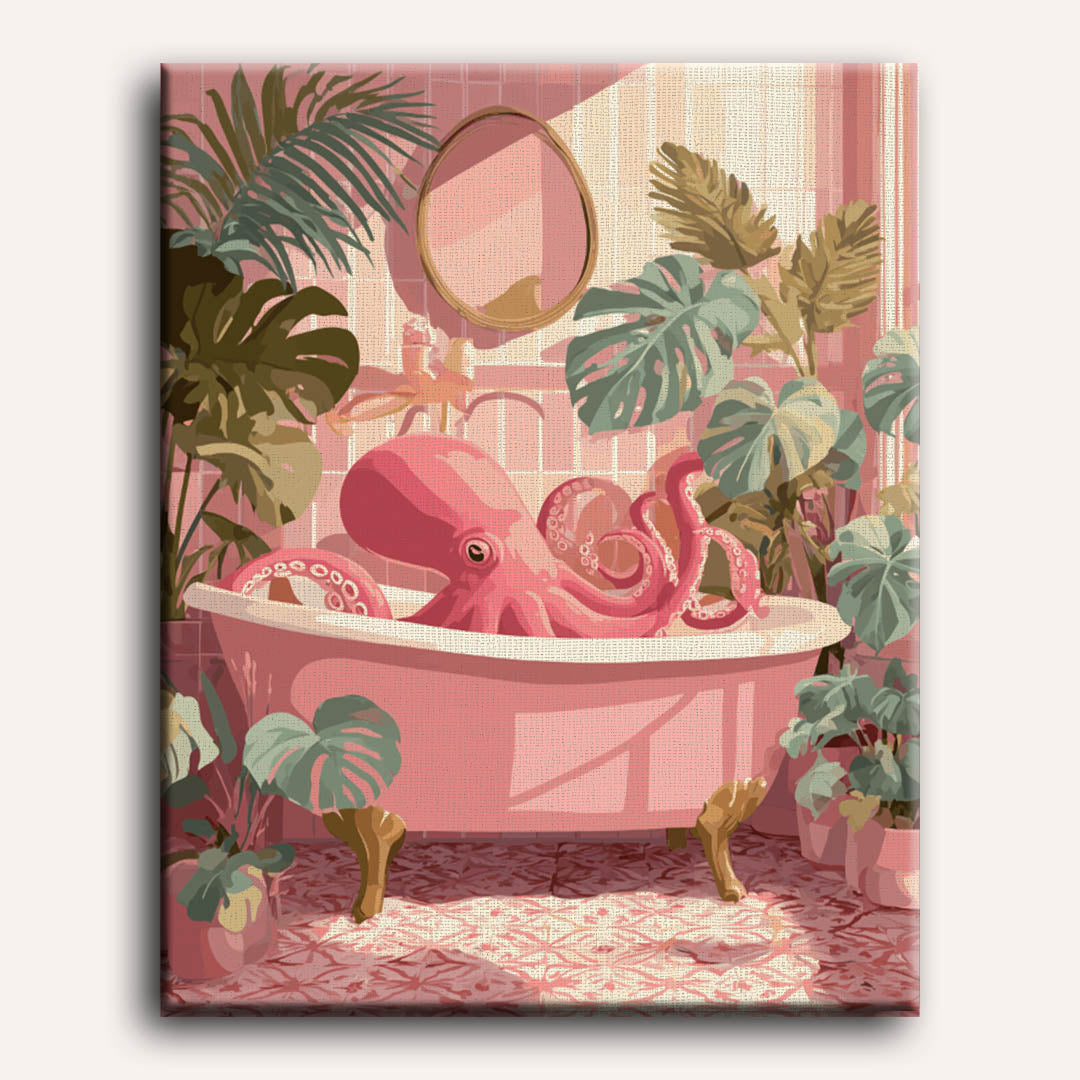 Roze octopus bad