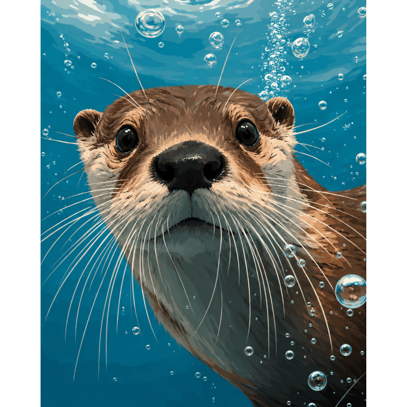 Otter onder water - Schilder Op Nummers