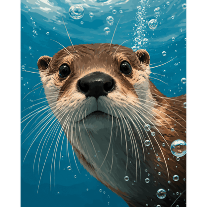 Otter onder water - Schilder Op Nummers