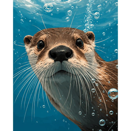Otter onder water - Schilder Op Nummers