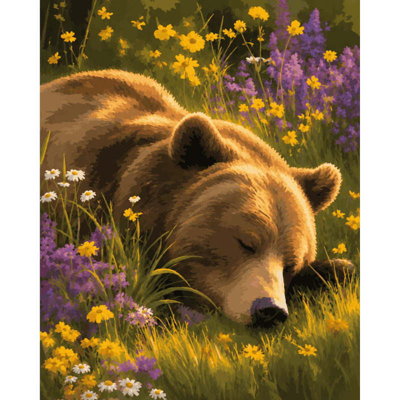 Slapende grizzly