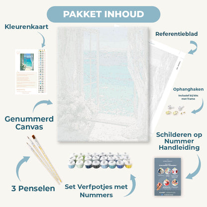 Bij het azuurblauwe raam