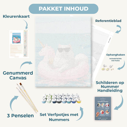 Eenhoorn zwemmende kat