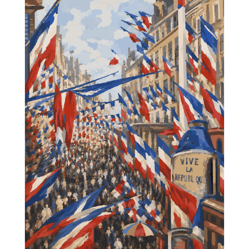 La Rue Montorgueil à Paris, Monet