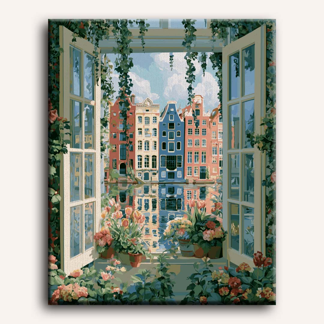 Tulpen bij het raam