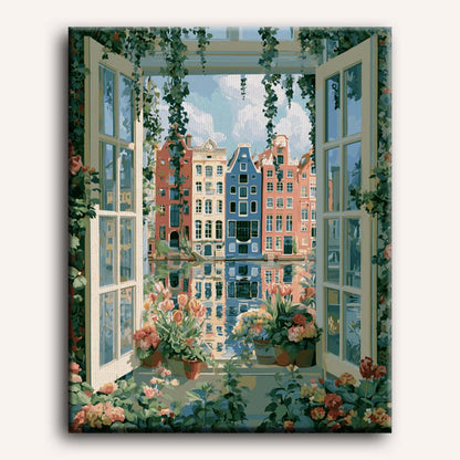 Tulpen bij het raam