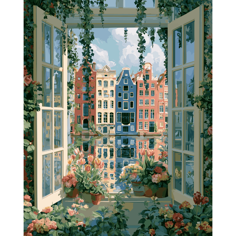 Tulpen bij het raam