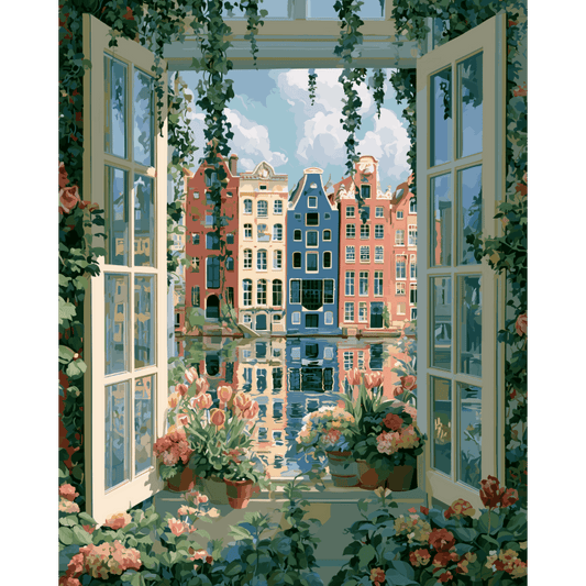 Tulpen bij het raam