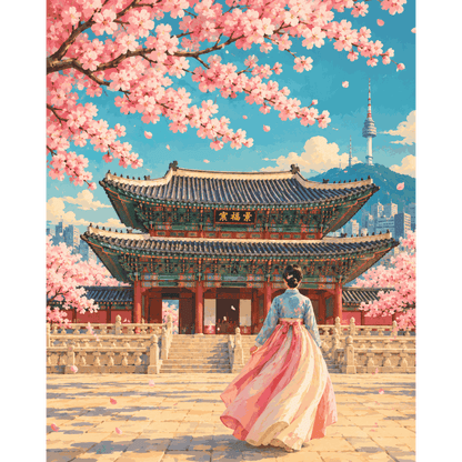 Lente bij Gyeongbokgung - Schilder Op Nummers