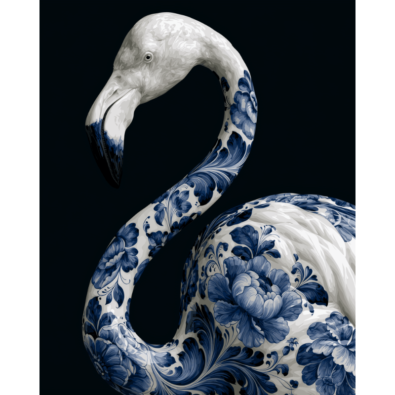 Delfts blauwe flamingo