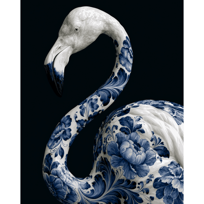 Delfts blauwe flamingo