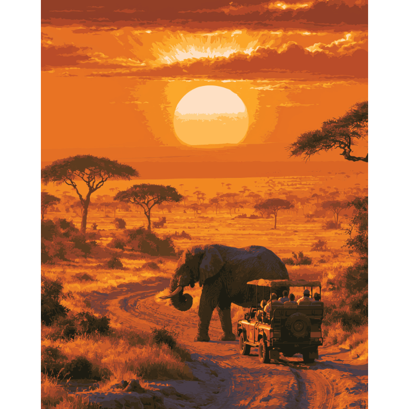 Safari zonsondergang