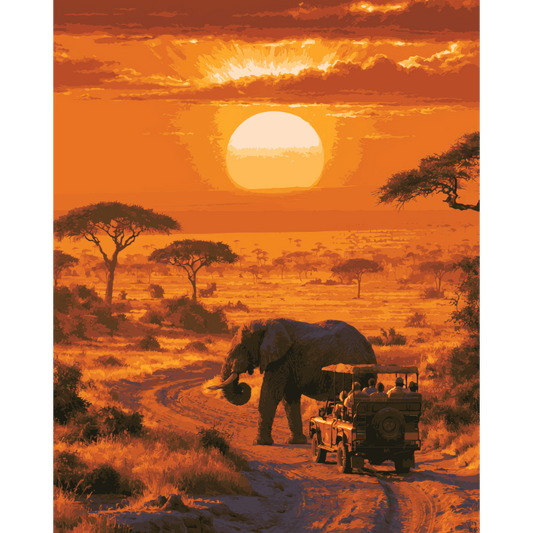 Safari zonsondergang