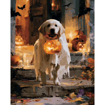 Halloween golden retriever