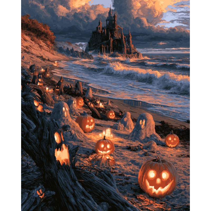 Spookachtig strandkasteel