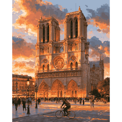 Notre-Dame zonsondergang