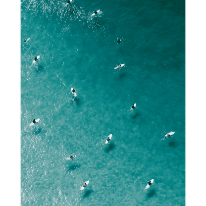 Surfers van bovenaf