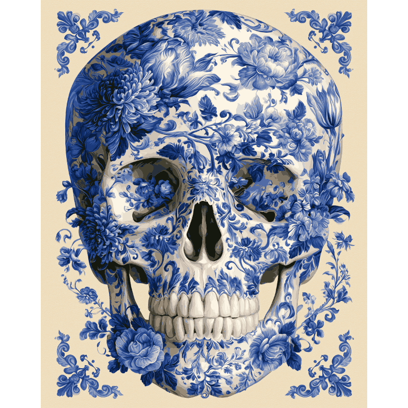 Delfts blauw schedel