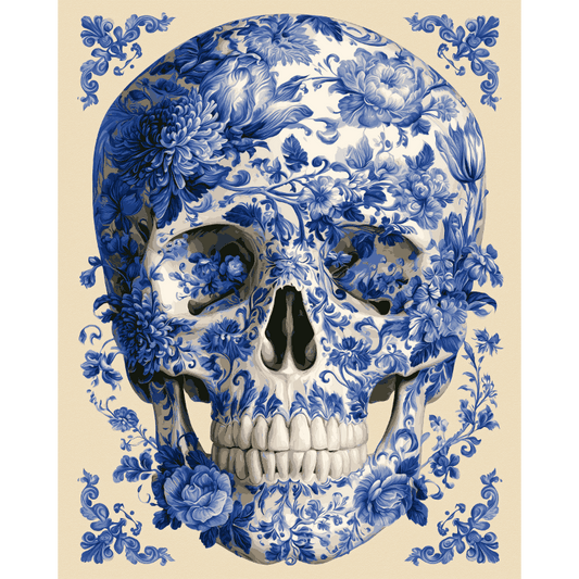 Delfts blauw schedel