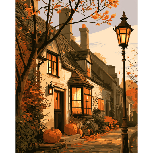 Herfst op Lantaarnlaan - Schilder op nummers