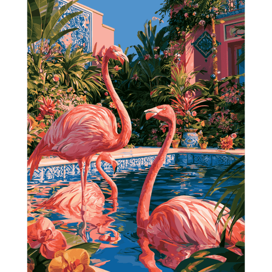 Flamingo oase - Schilder op nummers