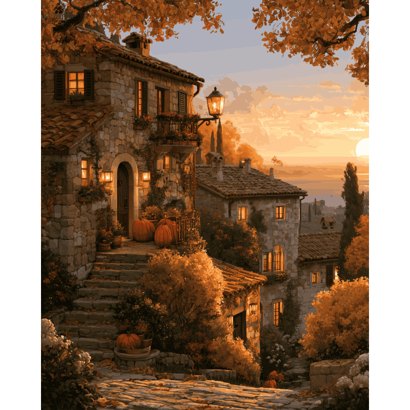 Toscaanse herfstgloed - Schilder op nummers