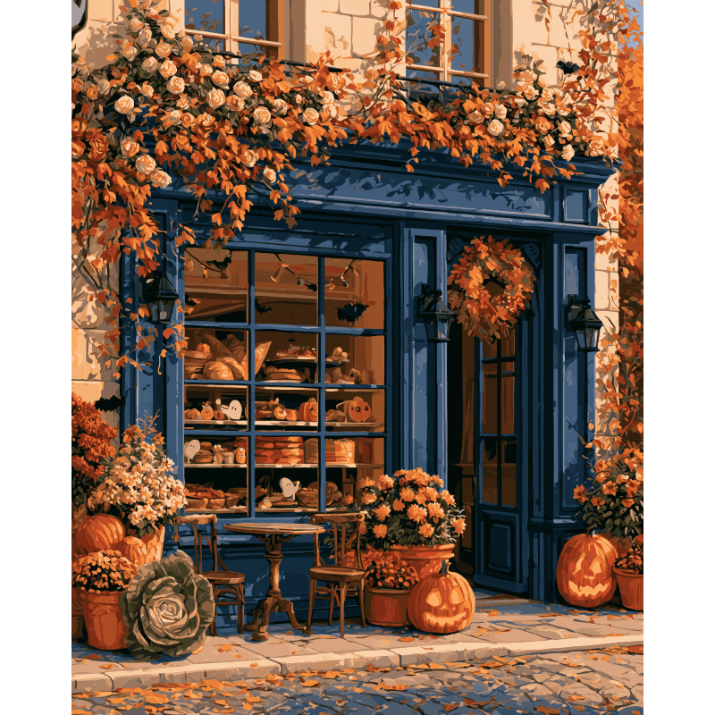 Herfst bij de bakkerij - Schilder op nummers