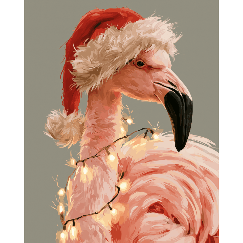 Roze kerstgeest - Schilder op nummers