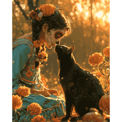 Día de los Muertos kat - Schilder op nummers