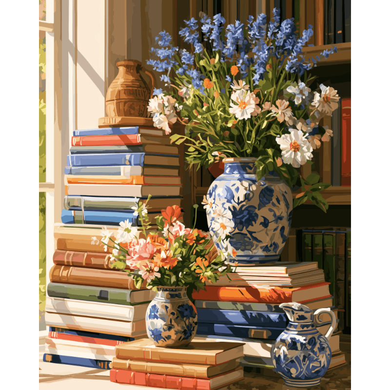 Bloemen & verhalen - Schilder op nummers