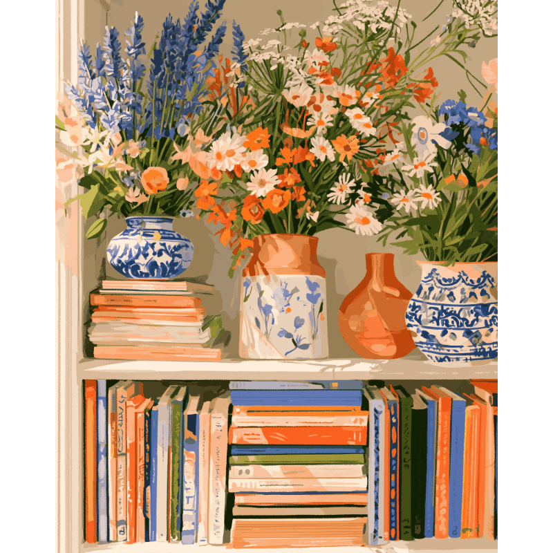 Bloemen leeshoek - Schilder op nummers