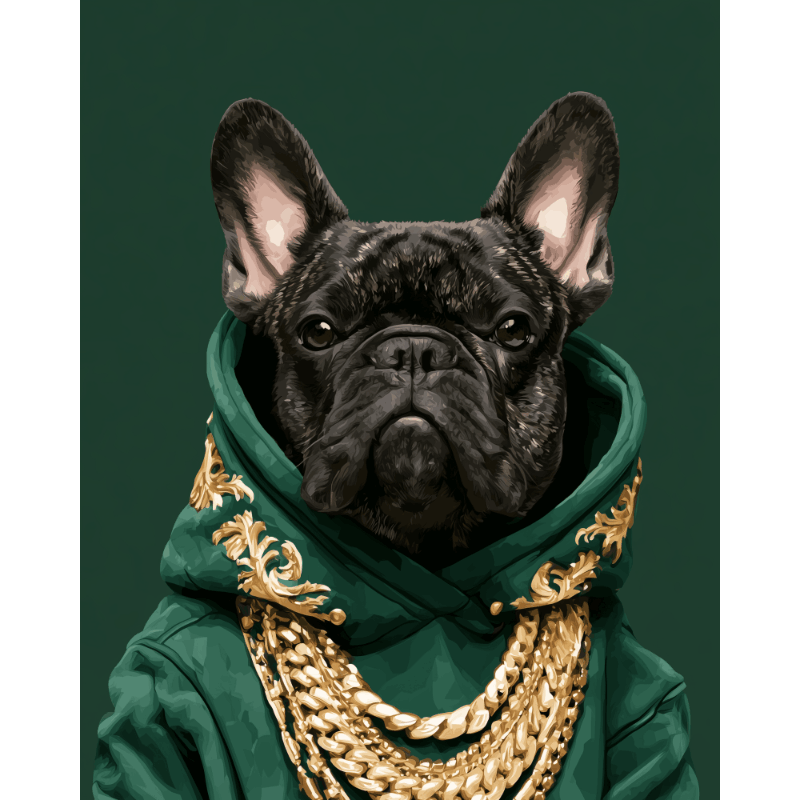 Knappe Franse buldog - Schilder op nummers