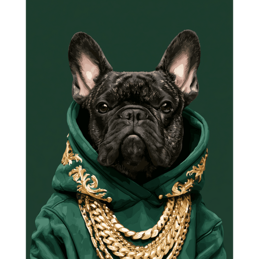Knappe Franse buldog - Schilder op nummers