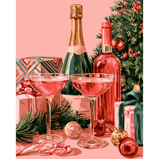 Rosé Christmas - Schilder Op Nummers
