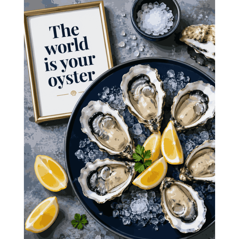 De wereld is jouw oester - Schilder Op Nummers