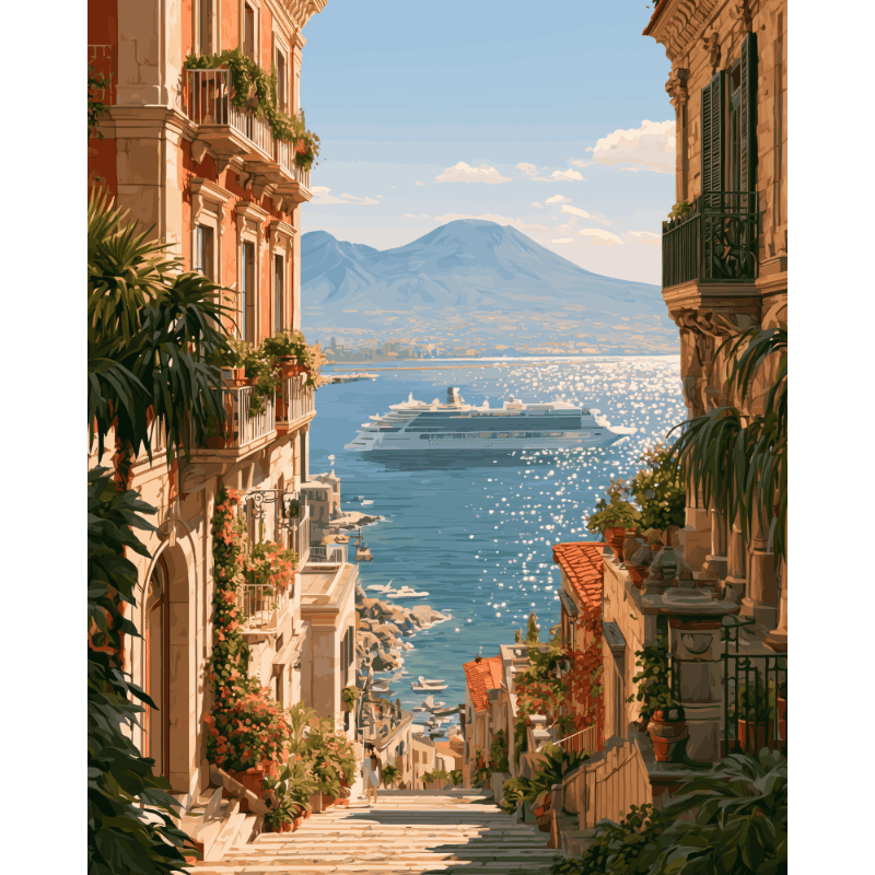 Vesuvio uitzicht - Schilder Op Nummers