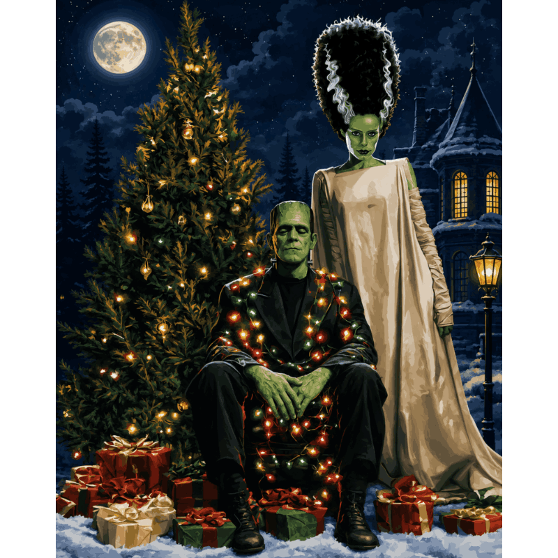 Monsters kerstnacht - Schilder Op Nummers