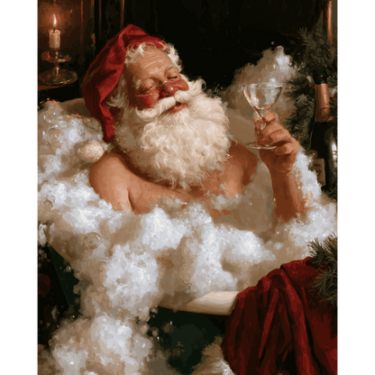 Kerstman bubbelbad - Schilder Op Nummers