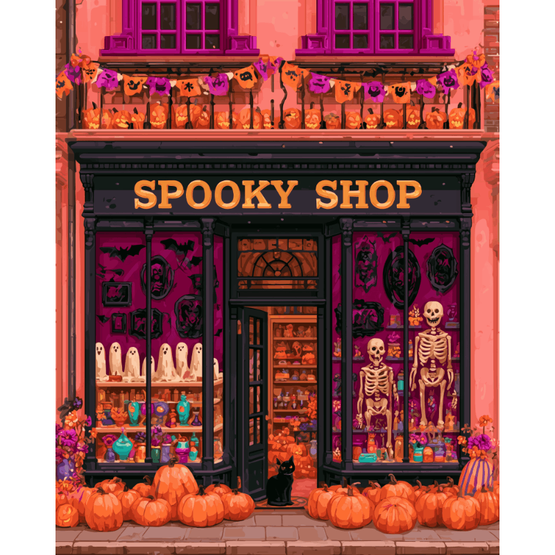 De spookachtige winkel - Schilder Op Nummers