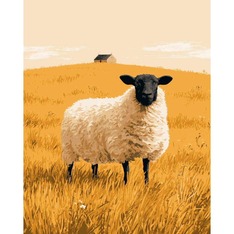 Schapen in gouden velden - Schilder Op Nummers
